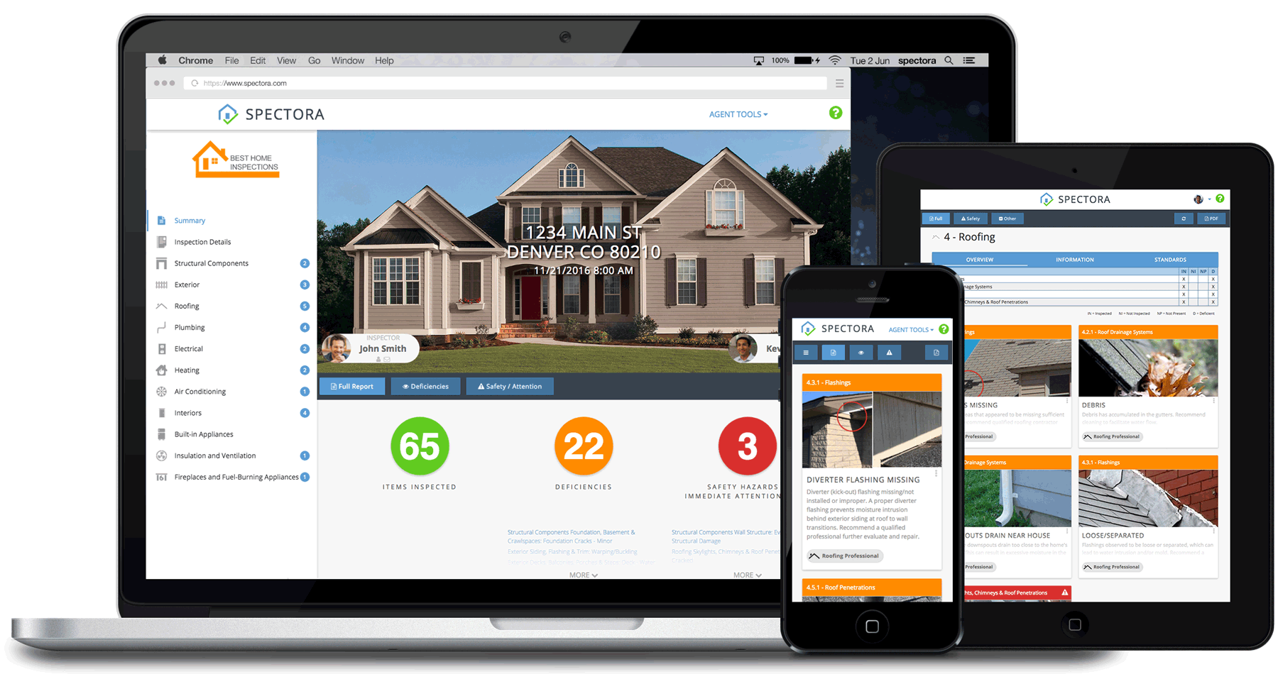 Polaris Home Inspections sample inspection report mockup